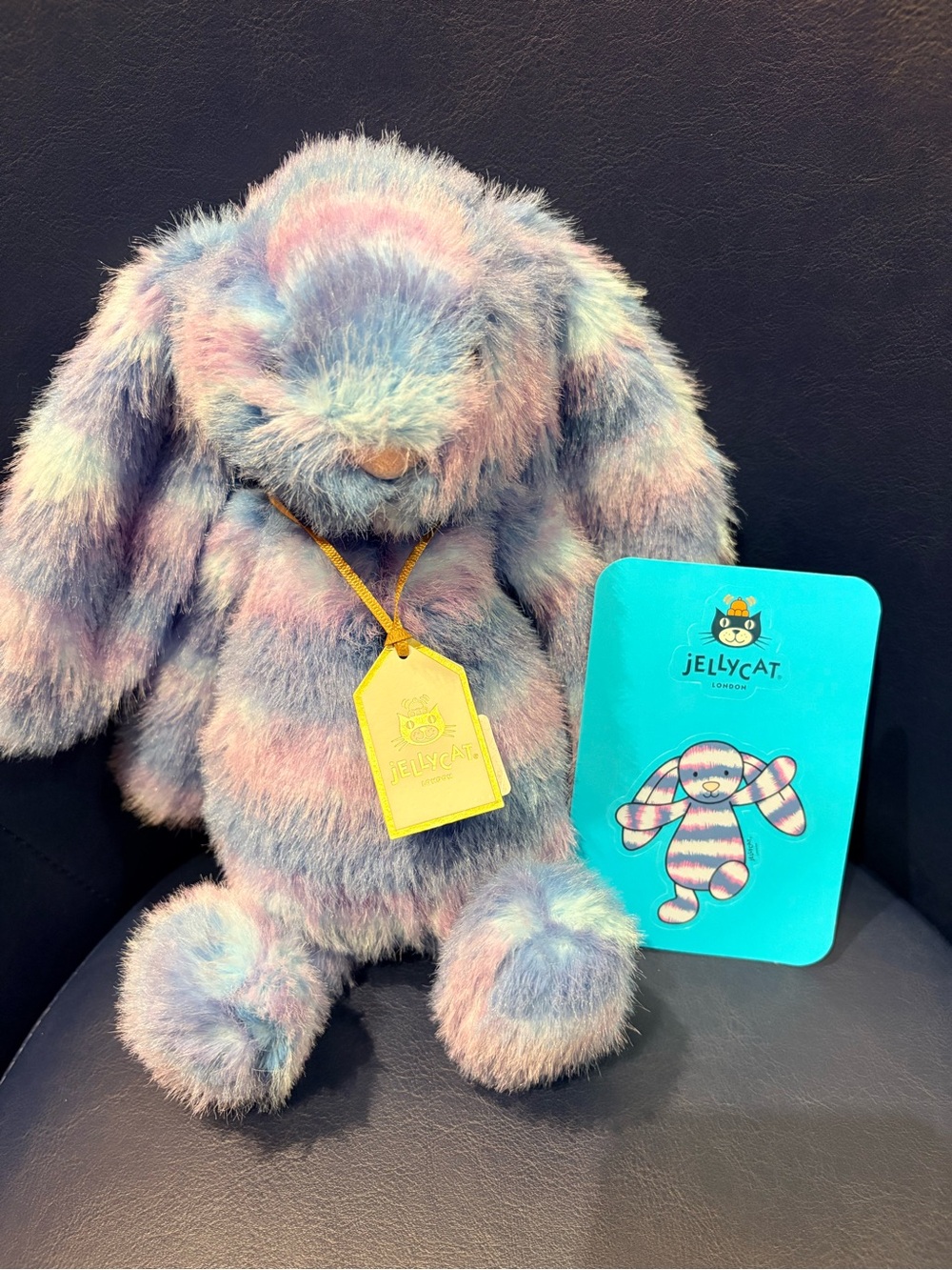 Jellycat “Cerulea Luxe Bunny” Selfridges London exclusive! Includes sticker! NWT